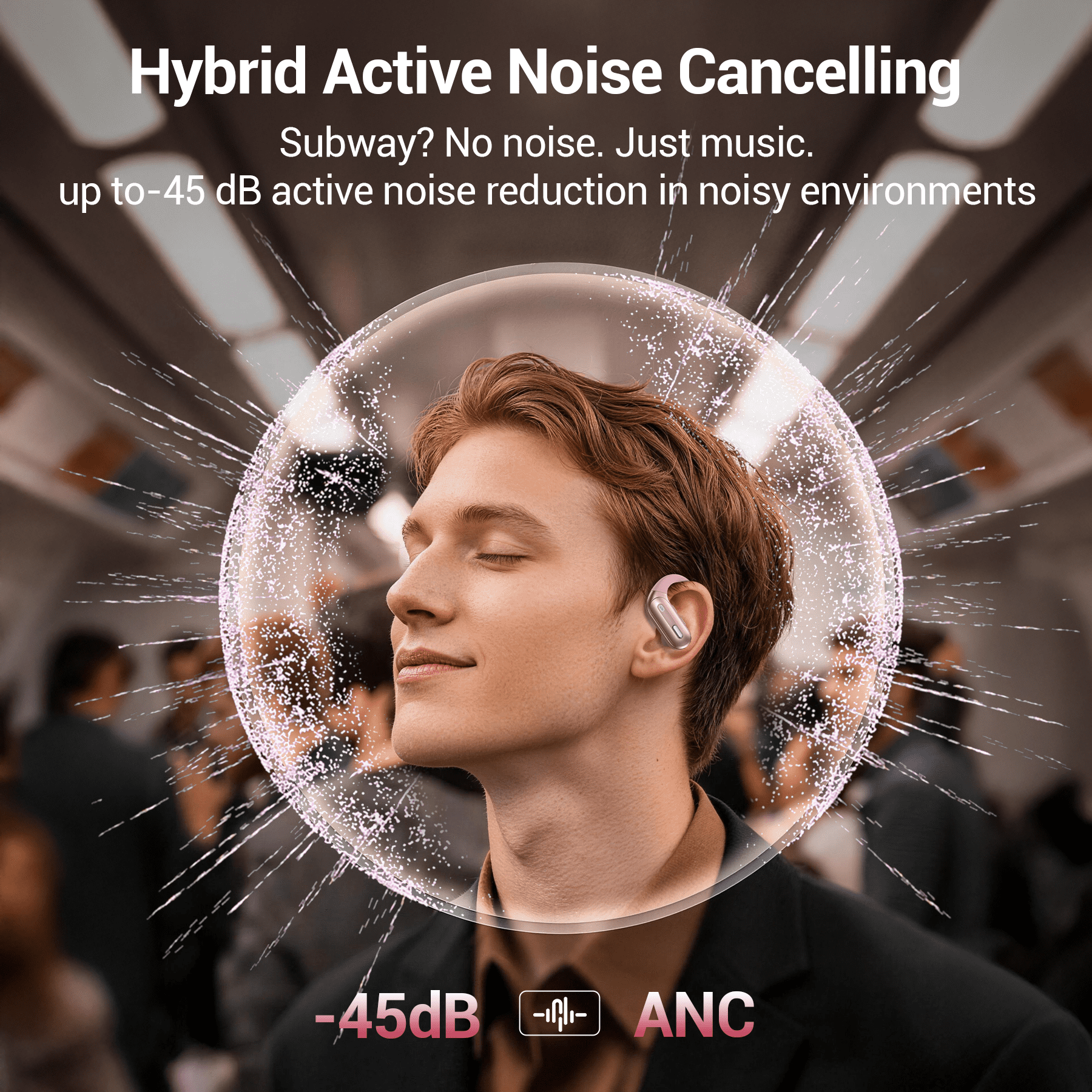 VEAT00L Active Noise Cancelling Ear Buds Wireless Earbuds 75H Playtime Bluetooth Headphones with LED Display Case, Deep Bass Fitness Earphones Gym Running Workout, IP7 Over Earbuds with Earhook
