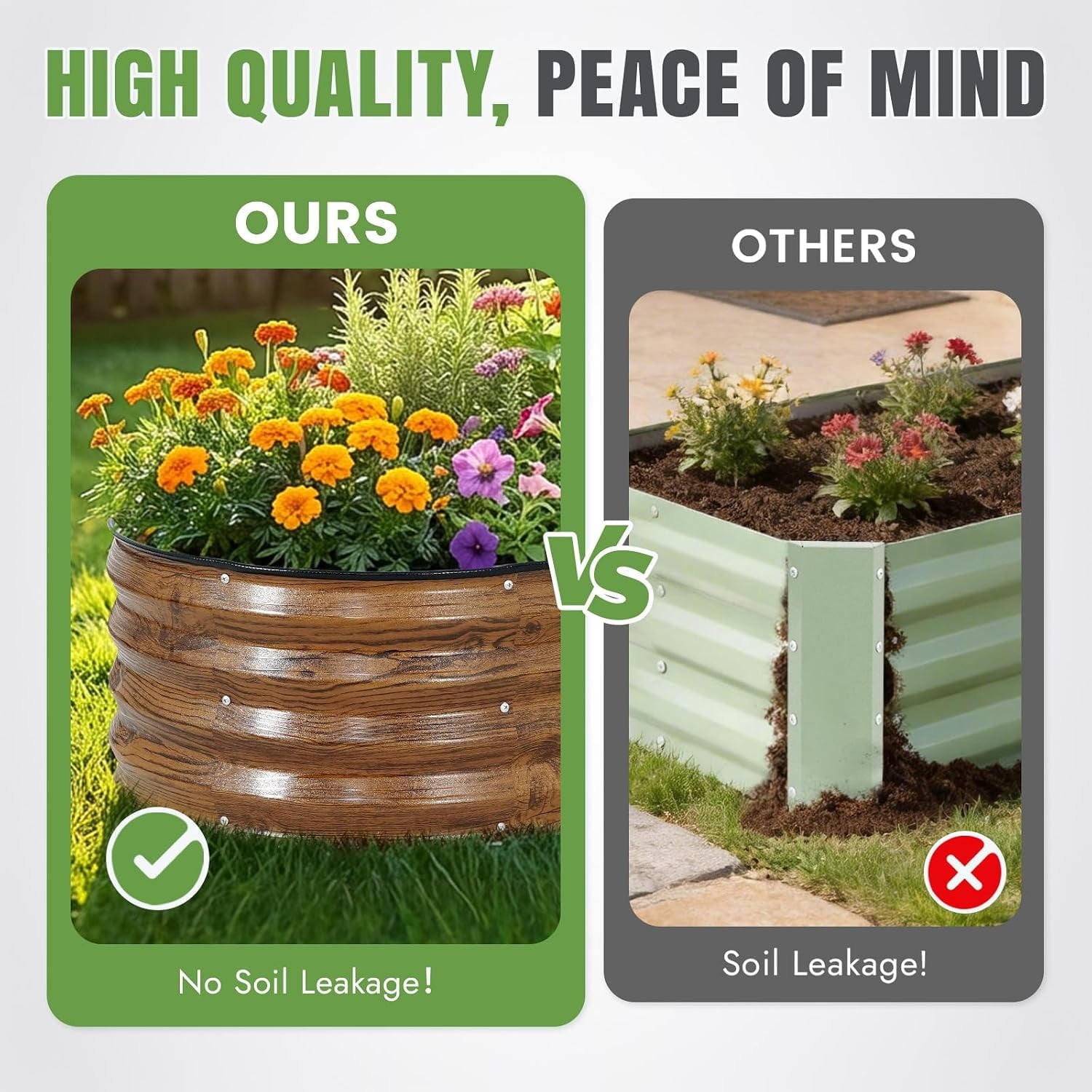4×2×1 FT Galvanized Raised Garden Bed Kit, Metal Planter Box with Rubber Strip Edging for Safety, Large Vegetable & Herb Garden Bed for Patio, Backyard, Balcony – Heavy Duty & Rustproof
