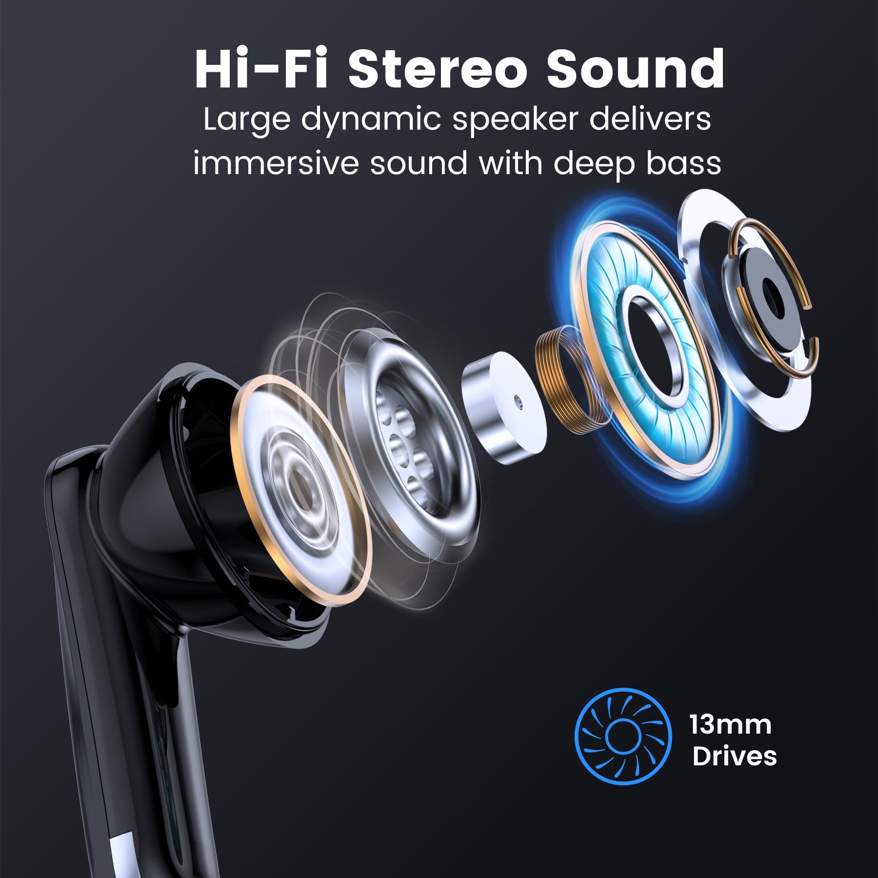 VEAT00L P91 Wireless Earbuds, Bluetooth Headphones V5.4 Stereo Ear buds with Noise Cancelling Mics, 60H Playback Mini Case with Dual LED Display, IP7 Waterproof in-Ear Earphones for Android iOS